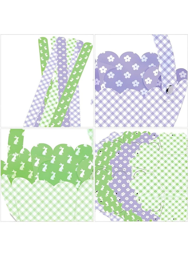 ChicAbode 12 Pcs Paper Easter Baskets with Handle, DIY Easter Craft Baskets for Kids - Party Favors & Gift Boxes (Multi-color) - Image 5